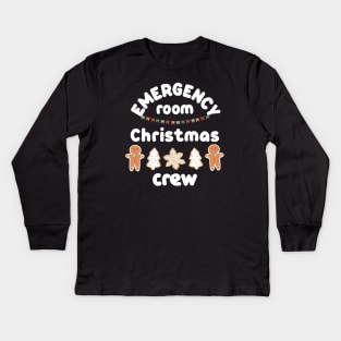 Emergency room Christmas crew, Matching group, Gift for nurse sister, friend Kids Long Sleeve T-Shirt